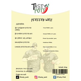 Tasty Pott Sample Sets 5 x 30 g Sample Size | Spices | Spice Mixes | For Barbecuing Cooking Baking | Gift Idea | Try | Various Sets (Tasty Pott Pepper World Set 5 x 30 g)