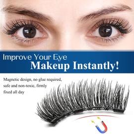 Magnetic Eyelashes Magnetic Eyelashes 8 Pieces Magnetic Eyelashes Anime Lashes No Glue Required with 2 Tweezers Artificial Magnetic Eyelashes Waterproof False Set Eyelash Reusable Magnetic Eyelashes