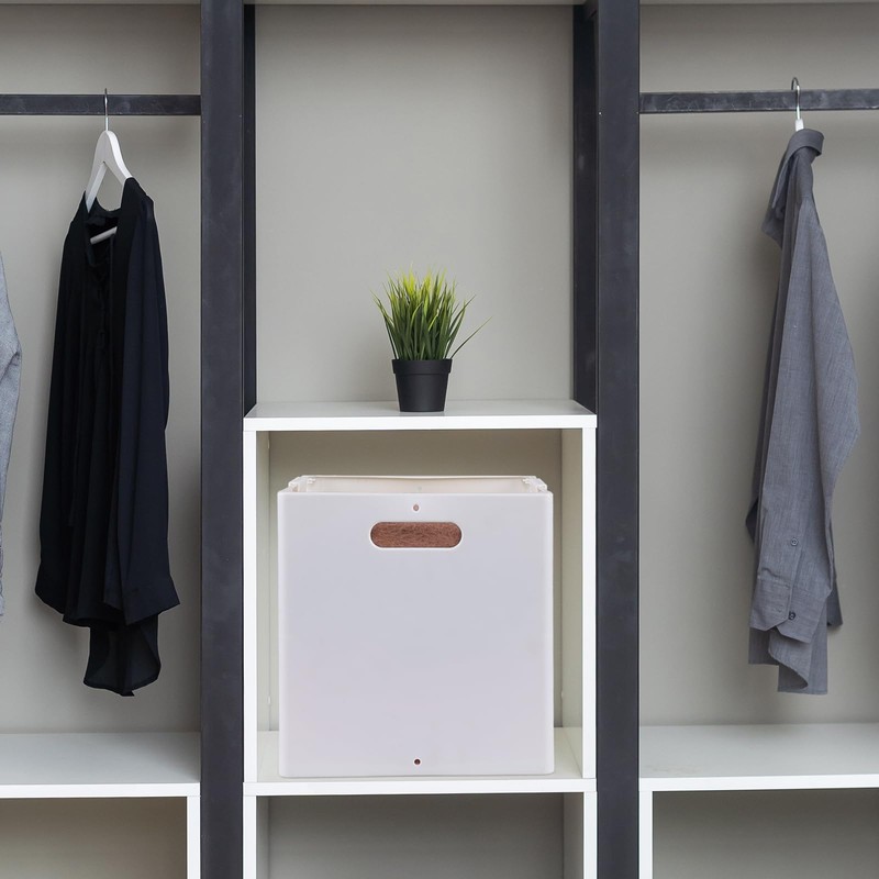 Haodehen 4-Pack Collapsible Plastic Storage Cube Organizer, White Foldable Cube