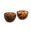 Two's Company Set of 2 Tortoise Print Tidbit Bowl, Glass,