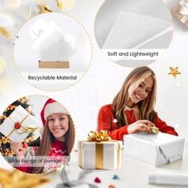 White Tissue Paper for Gift Bags - 30 Sheets of White Wrapping Tissue Paper Bulk Packaging Paper for Weddings Birthday DIY Project Christmas Gift Wrapping Crafts Decor (14 x 20 Inch)