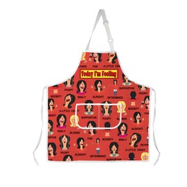 AKTAP Burgers TV Show Kitchen Apron Linda Today I'm Feeling Adjustable Apron Bob’s Family Fans Gifts Cartoon Characters Bib (AP, Linda Apron-HT)
