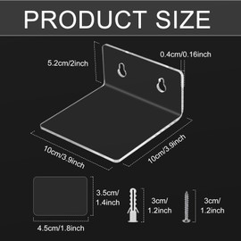 DRERIO Set of 4 Acrylic Wall Shelves 10 cm Mini Shelf Transparent Wall Shelf Bathroom Small Wall Shelf Bedroom with 8 Stickers 8 Screws without Drilling Shelf Invisible Shelves for Office