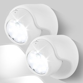 Motion Sensor Outdoor Lights - Outdoor Motion Sensor Light Battery Operated Wireless Spotlight Motion Detector Security Light Auto On Off for Sheltered Porch Stair Hallway Garage Wall Shed (2 Pack)