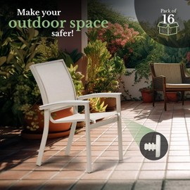 Sling Rail End Caps, Furniture Sliders, Fits Agio Brand Patio Furniture and Other Outdoor Furniture Brands, Oval, Pack of 16, White