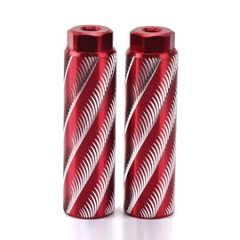 soonbuy Bike Pegs, Aluminum Alloy Bike Foot Rest Stunt Pegs, Anti-slip Rear Feet Pedals BMX Stunt Pegs, Bike Foot Pegs for for Mountain Bike red