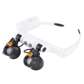 Lupe Lupenbrille LED-Kopflupe Stirnband Lupe mit Zwei LED Lampen LED Lupe Lupe mit austauschbarer Linse 3X, 4X, 5X, 6X, 7X, 10X