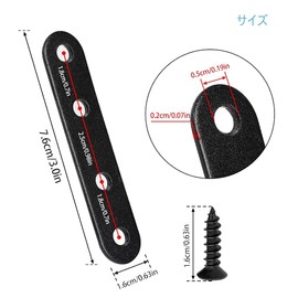DFsucces Joint Fittings, Flat, 4 Holes, Stainless Steel, Joint Metal Fittings, Fixing Plate, Bracket Brackets, Screws Included, Set of 16, 3.1 x 0.7 x 0.1 inches (80 x 17 x 2 mm)