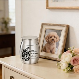 Small Urns for Human Ashes, Mini Urns Ashes Keepsake Memorial Keepsake Ash Funeral Urn Stainless Steel Miniature Burial Funeral Jar for Pets Male Female Family