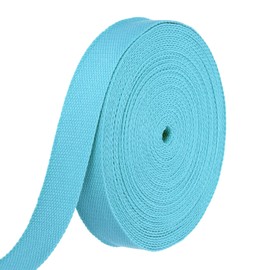 HARFINGTON Correa de algodón de 1.3 pulgadas, 15.3 yardas, cinta de sarga para artes y manualidades, asas de bolsa de tela, cinturón de tela, suministros para exteriores, color azul claro