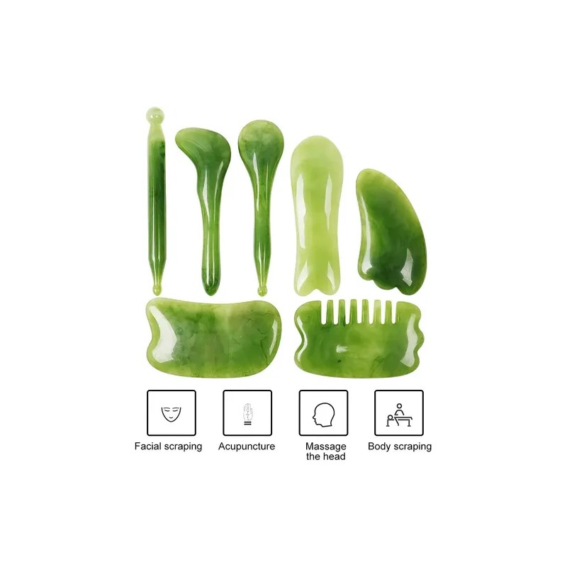 Set De 7 Piezas Gua Sha Para Masajear Relajar Facial