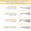 OMANIA Eyelash Extension Tweezers Set 4PCS – Lash Tweezers Kit