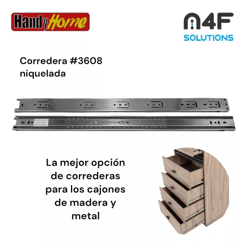 Handyhome Corredera Cajón Handy Home 60cm X 4.5cm 1paquete 2pz