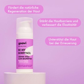 GOOVI Be Me Berrynol Face Cream - Anti-Aging Gesichtscreme mit Biopeptiden - straffende Gesichtspflege mit Hyaluronsäure - 50ml