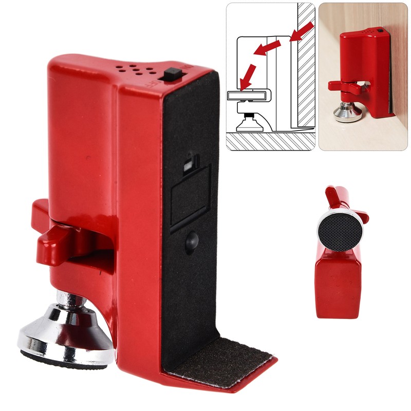 Portable Door Stopper Lockdown Brace 80dB Alarm for Home Apartment