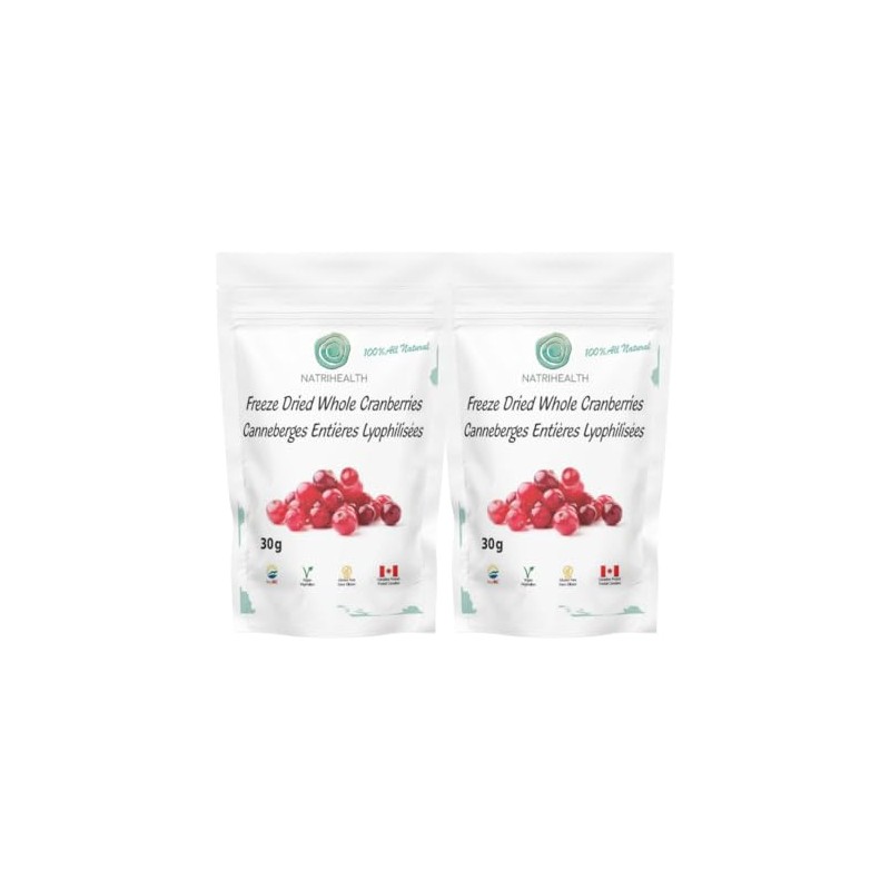 100% Canada Cranberries - Natrihealth Freeze Dried Cranberries 2x30g