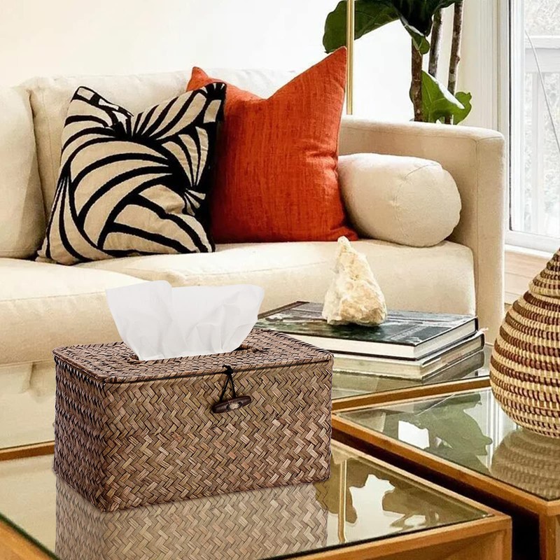 Sumnacon Tissue Box Cover Large Rectangle Tissue Box Seagrass Tissue