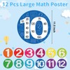 12 PCS Large Math Poster from 1 to 12 Numbers