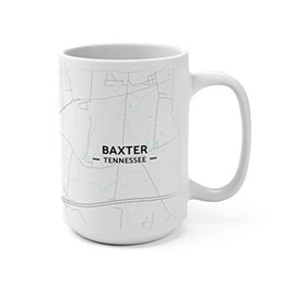 Hometown Bias Baxter, Tennessee TN Map Mug (15 oz)