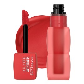 Maybelline Tinta para labios Super Stay Teddy Tint Tono Coquettish, 4.2ml - Tinta multiusos de larga duración, efecto mate difuminado hasta por 12H, textura suave a los labios, sin transferencias