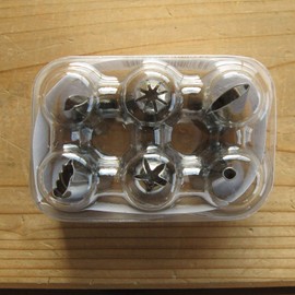 Shimotori Seisakusho 301 Decorative Piping Tips Set, 6 Pieces, Made in Japan