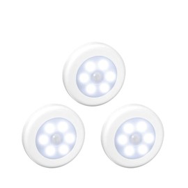 yucanucax 3pack Wireless Motion Sensor LED Cabinet Light Stick-Anywhere Nightlight for Stairs, Hallway,Closet,Kitchen, Bedroom, Cupboard Cool Light- White Shell