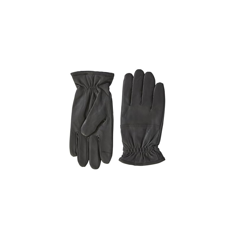 camel active Men's Leather Gloves with Screen Tab Function, Asphalt,