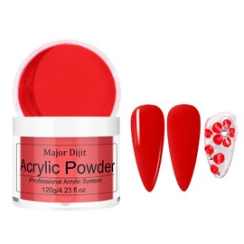Acrylpulver, 120 g, Acryl-Pulver, 4,23 oz mit großer Kapazität, professionelles Polymer für die französische 3D-Maniküre, Verlängerung der Nagelskulptur (rot)
