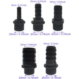 HAJXZH 5 Sizes Nozzles Kit for Fountain Pump Plastic Fountain Pump Nozzle Adapters for Aquarium Fish Tank Pond Hydroponics