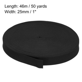 sourcing map Elastic Bands for Sewing 1"(25mm) 50 Yards Black Knit Elastic Spool High Elasticity for Wigs, Waistband, Pants