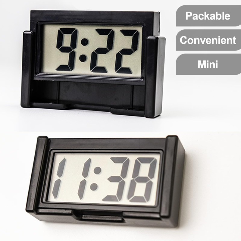 Shudyear 3PCS Small Digital Clock Mini Car Clock Mount Watch