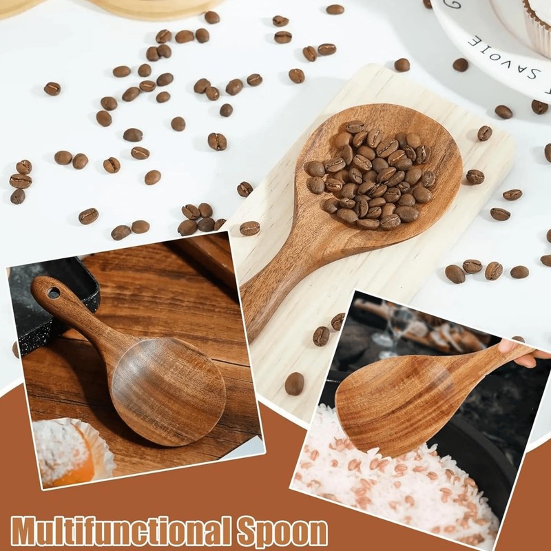 Wooden Rice Spoon,Non Stick Rice Paddle Heat Resistance Serving Spoon,