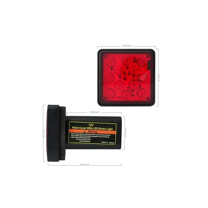 Maxxhaul 70429 Trailer Hitch Cover With 12 Leds Brake Light,