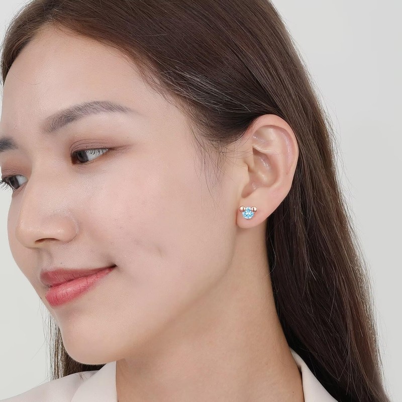 Cute Mickey Earrings, Women's Earrings, Birthstone, 925 Sterling Silver, Hypoallergenic,