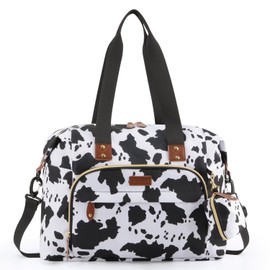 Tuwubi Diaper Bag Tote,Diaper Bag backpack with Pacifier Case Large Travel Diaper Tote for Mom and Dad Multifunction Large Baby Bag - Cow Print