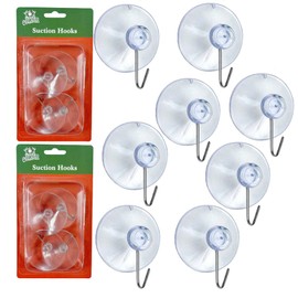 SHATCHI 12Pcs Heavy Duty Suction Hooks – 53mm, Multi-Purpose Reusable Suction Hooks for Kitchen, Bathroom, Office, Christmas Decorations, Signs, Mirrors, Walls
