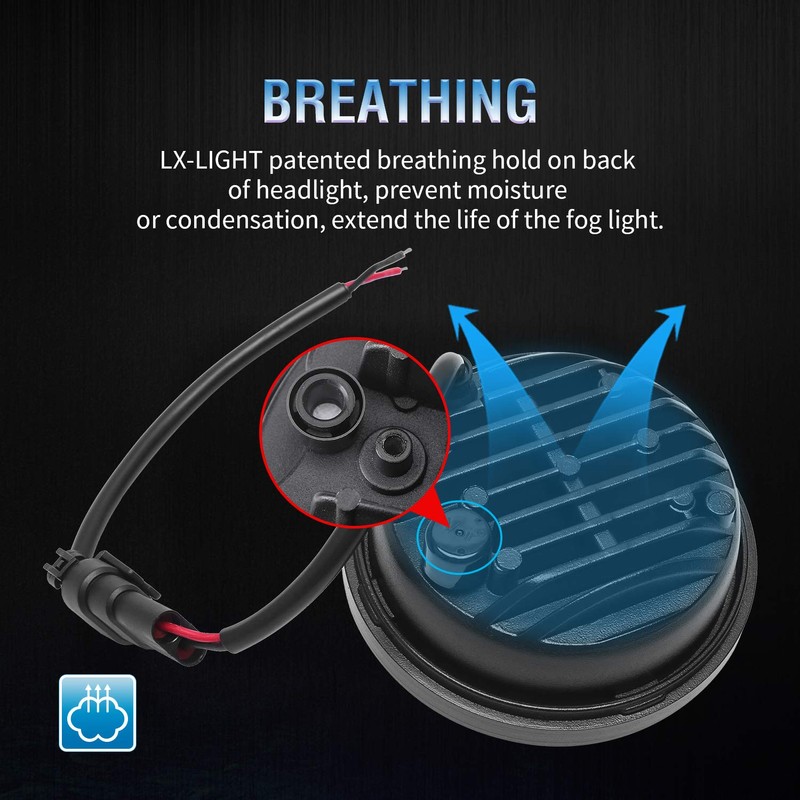 LX-LIGHT Dot approved 2 PCS Chrome 4.5 Inch LED Passing