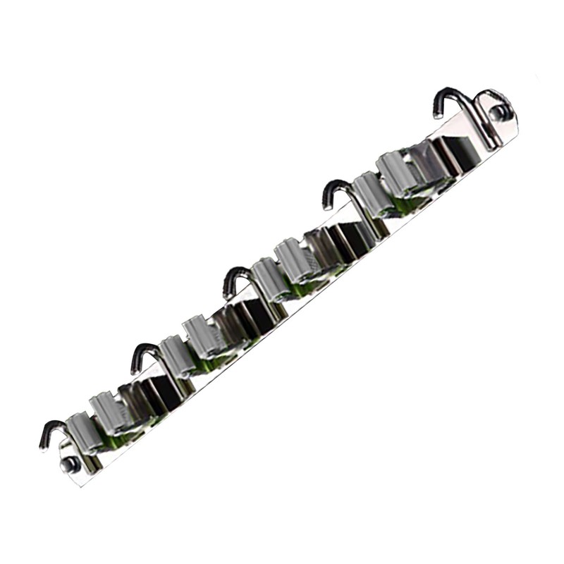 Punch Free Wall Mount Mop Broom Holder 4 Clips 5