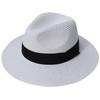 DRESHOW Women Wide Brim Straw Panama Roll up Hat Fedora