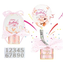 shallyong Money Gifts Birthday DIY Surprise Box, Money Gifts Packaging with Balloons, Pull-Out Gift Packaging for Your Family, Children, Friends