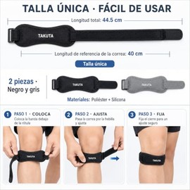 2 Pzs Rodillera Rotuliana Ajustable para Alivio del Dolor y Deporte