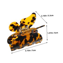 FRCOLOR 2pcs Cute Butterfly Acetate Claw Clips for Thick Hold Small Jaw Hair Accessories Reliable Grip for Various Hairstyles Leopard Print Design for Women