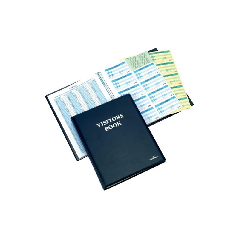 Durable 146500 Visitor Book 300, Leather Look Cover, 300 Perforated