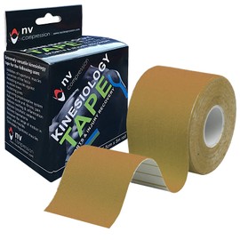 NV Compression Kinesiology Tape | 5m Roll of Elastic Muscle Support Tape for Exercise, Sports & Injury Recovery (Beige)