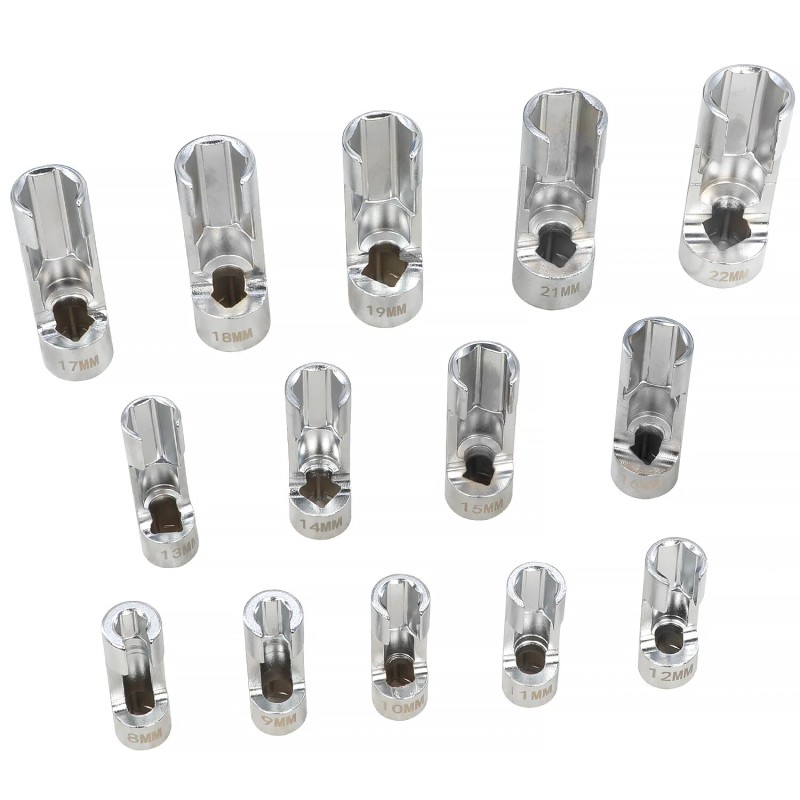 DPTOOL 14PCS Strut Nut Socket, 8-22mm Diesel Injector Fuel Line