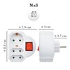 feletec 3-Way Socket Adaptor 1x Schuko, 2x Euro, White, with