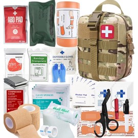 VVIITOP IFAK Kit Trauma Kit Military Medical First Aid Kits Bleeding Contral Emergency Survival Bug Out Bag for Camping Gear Supplies Hiking (Camouflage)