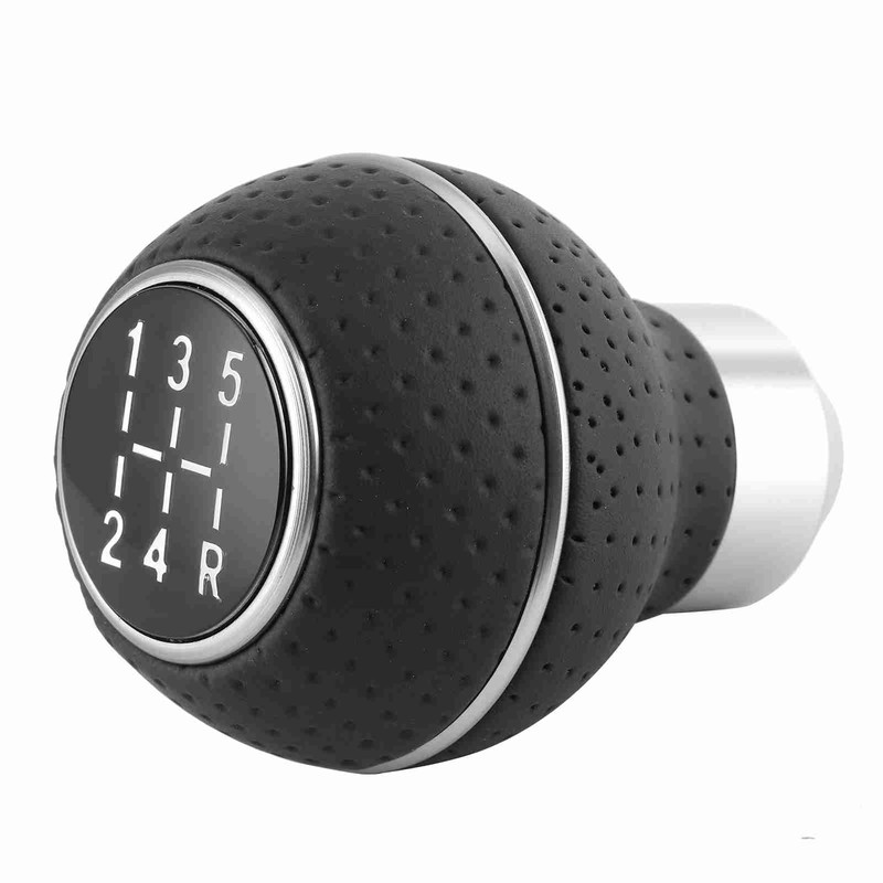 5 Speed Gear Shift Knob Stick Aluminium Alloy and Leather