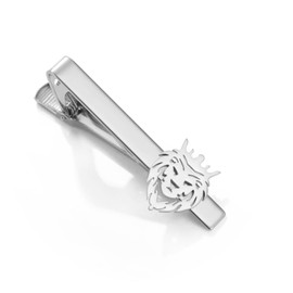 Dreamtimes Lion King Crown Tie Clip For Men Animal Tie Clasp Stainless Steel Elegant Men's Tie Accessory for Weddings Business Formal Events Stylish Gift for Him (Silver)