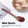 5Pcs Wooden Soup Spoon with Curved Handle Multi Purpose Rice